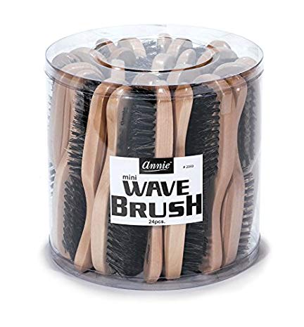 Annie Mini Wave Brush Bulk, Hard Bristles, 24 Count