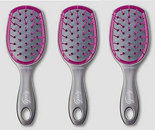 Goody Ouchless Premium Quality Hair Cushion Brush (3 Pack)