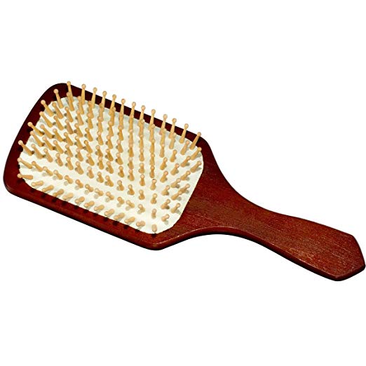 The Best Natural Wooden De-tangling Paddle Hair Brush – Great for Long Hair – Use Wet or Dry – Spa and Beauty Salon Quality