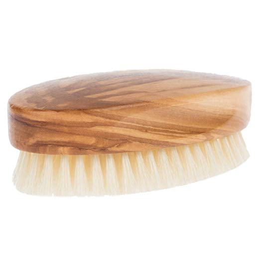 Fendrihan Men's Olivewood Military Hairbrush with Soft Light Bristle - Made in Germany