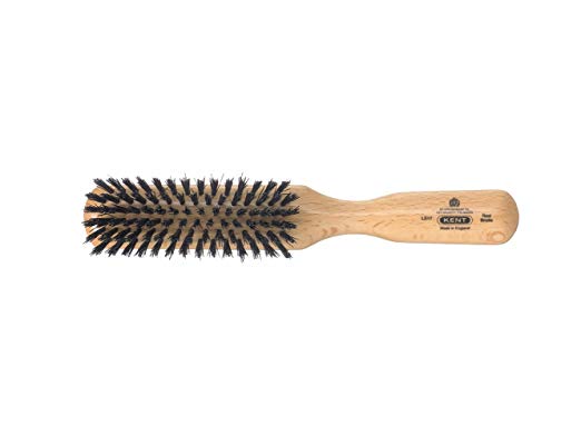 Kent Narrow Dual Timber Satin Beech Wood Black Bristle Long Hair Brush LS17