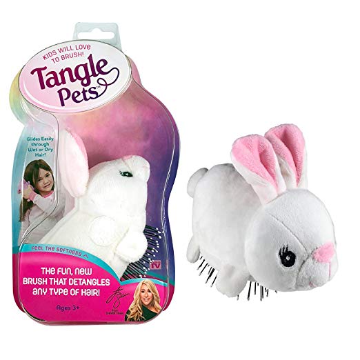 Tangle Pets BOPPITY THE BUNNY- The Detangling Brush in a Plush, Great for Any Hair Type, Removable Plush, As Seen on Shark Tank