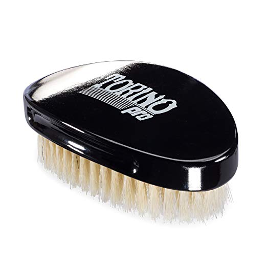 Torino Pro Wave Brush #660 By Brush King - Soft Curve 360 Waves Palm Brush - True Texture Soft - Great for Laying Down Frizz - Polisher/Finisher