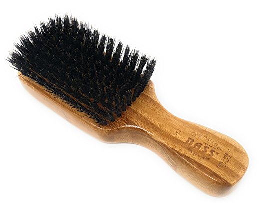 BASS 100% Pure Wild Boar Bristle Men's Brush - Light Wood Handle by Bass Brush