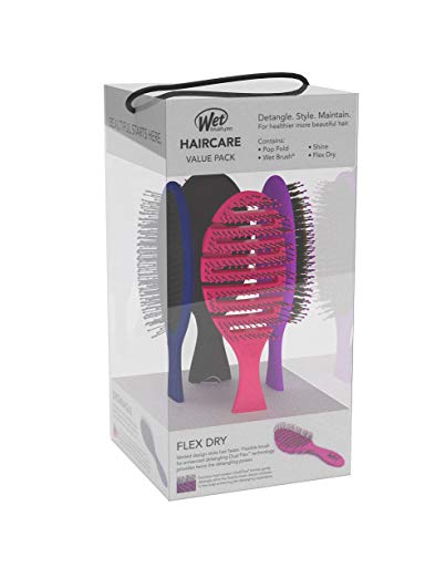 Wet Brush Hair Care Value Pack, Includes: Original Wet Brush, Flex Dry Brush, Pop Fold Brush, Shine Brush